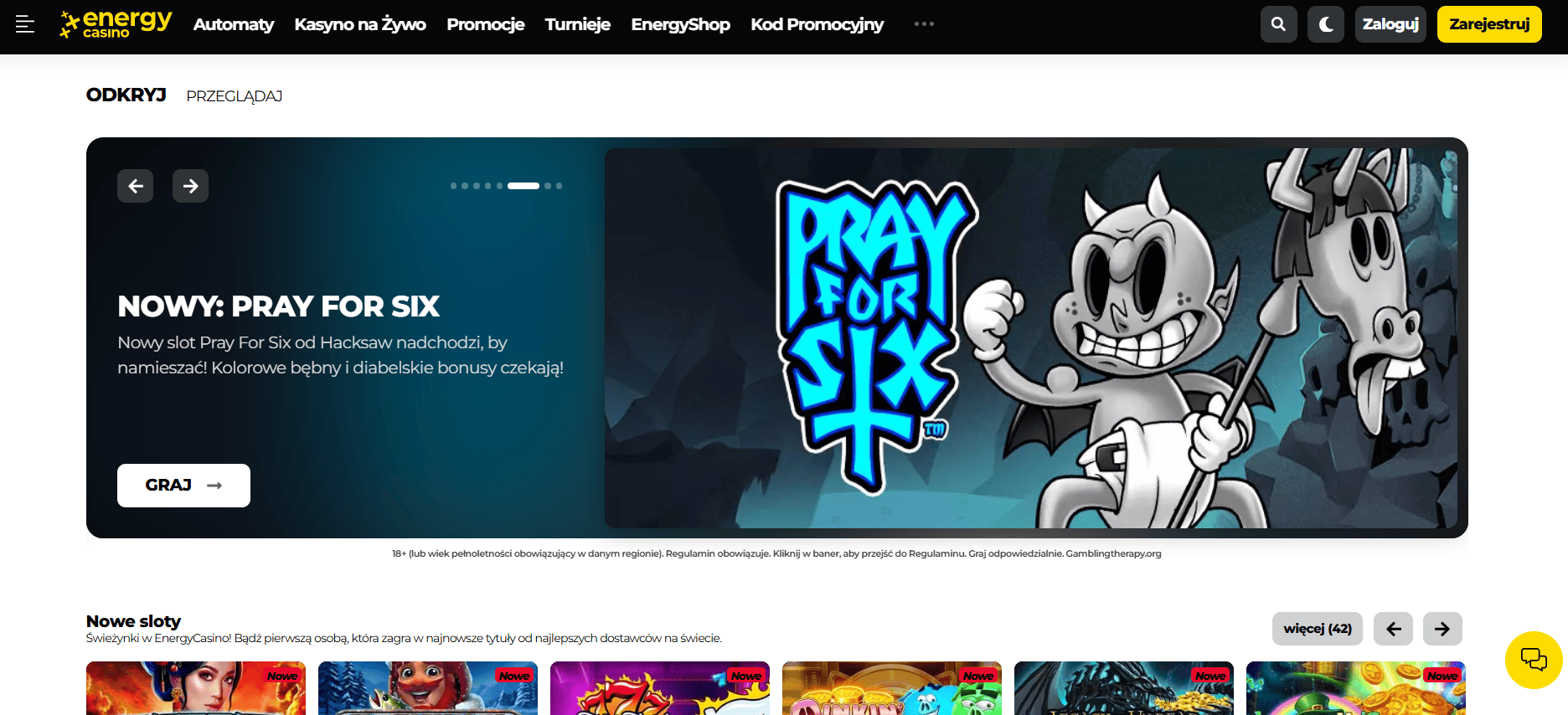 Energy Casino Polska - Oficjalna strona kasyna online